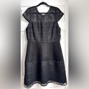 Nicole Miller Black A-Line Cut Out Dress, Size 14 - NWT